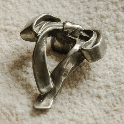 Whimsical Bow White Bronze Cabinet Knob