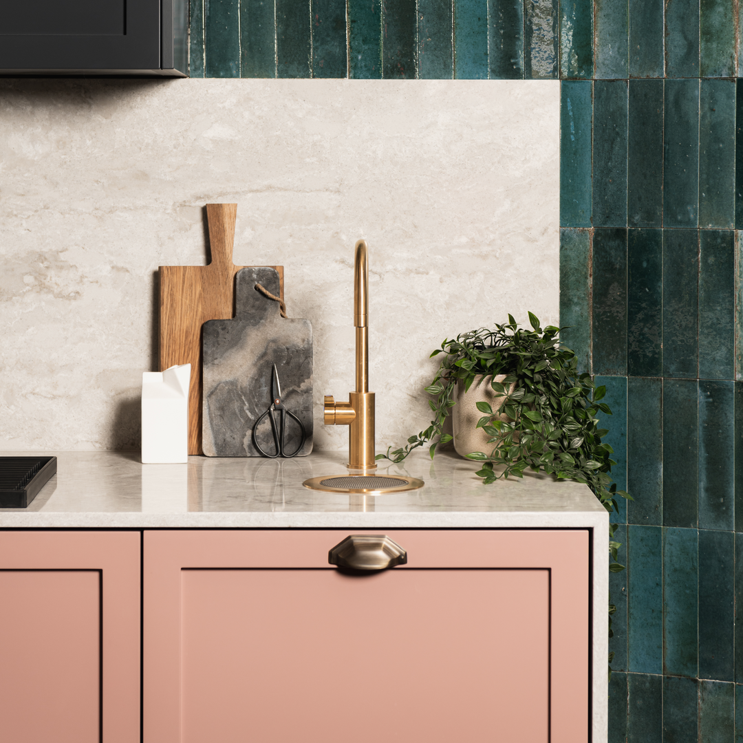 Design and photography by Day True. Product shown in our satin antique satin lacquered (SAS) finish.