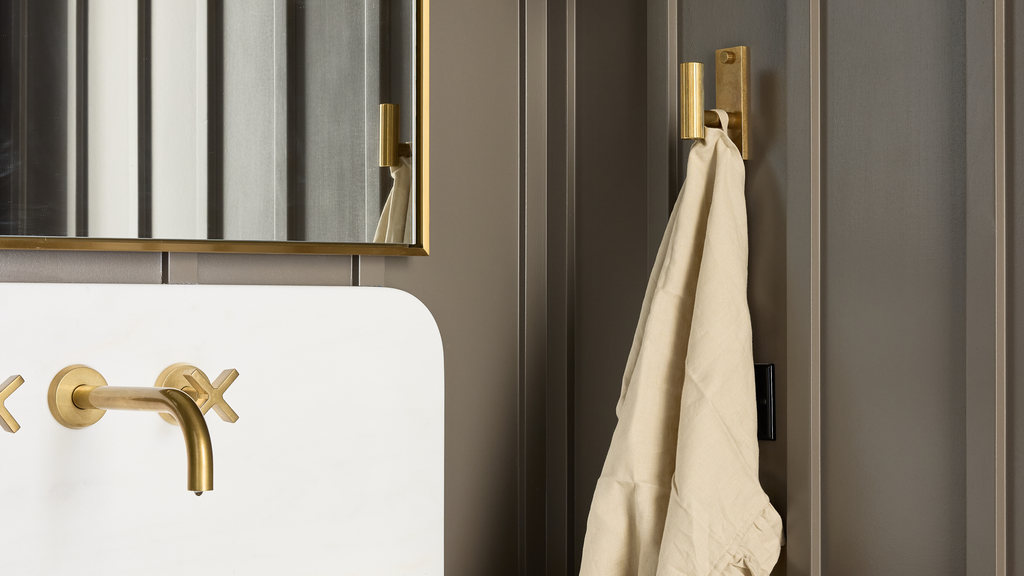 Design by Kate Marker Interiors. Photography by Keven Penczak. Product shown in our aged brass (BEL) finish.