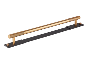 Sample of MIX Diamond Knurled Appliance Pull Handle & Backplate - Mixed Finish