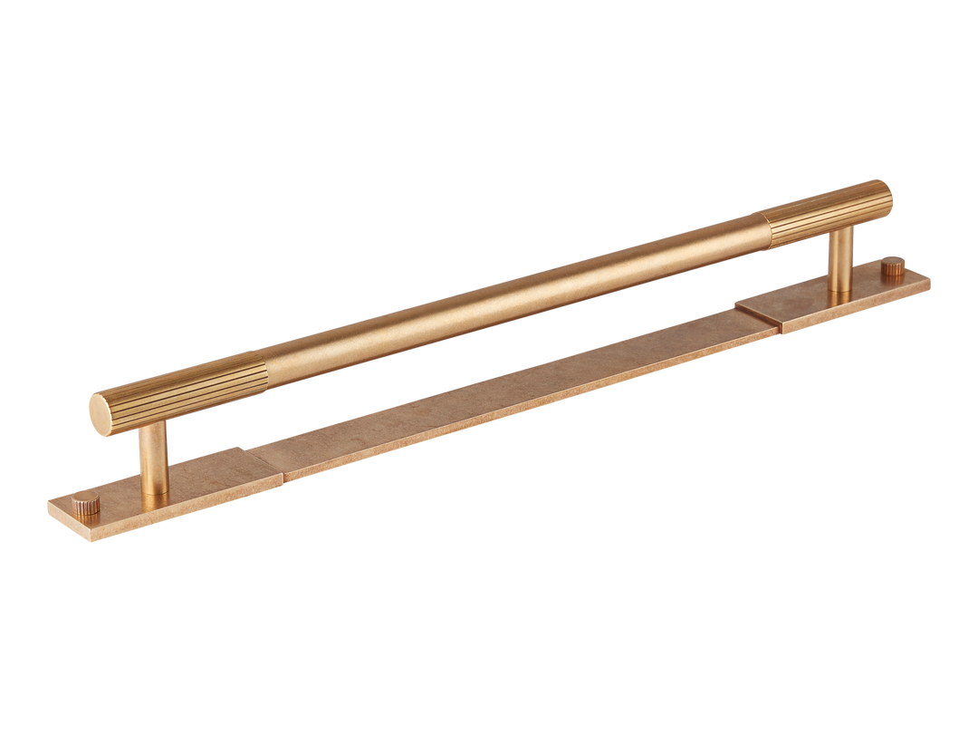 Sample of MIX Straight Knurled Appliance Pull Handle & Backplate