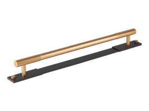 Sample of MIX Straight Knurled Appliance Pull Handle & Backplate - Mixed Finish