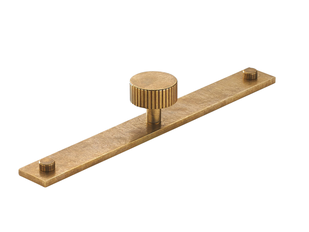 Sample of MIX Straight Knurled Cabinet Knob & Backplate
